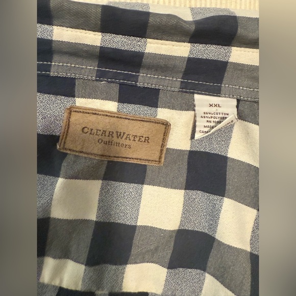 Clearwater Outfitters Blue and White Casual Gingham Button Down Shirt - Picture 6 of 7